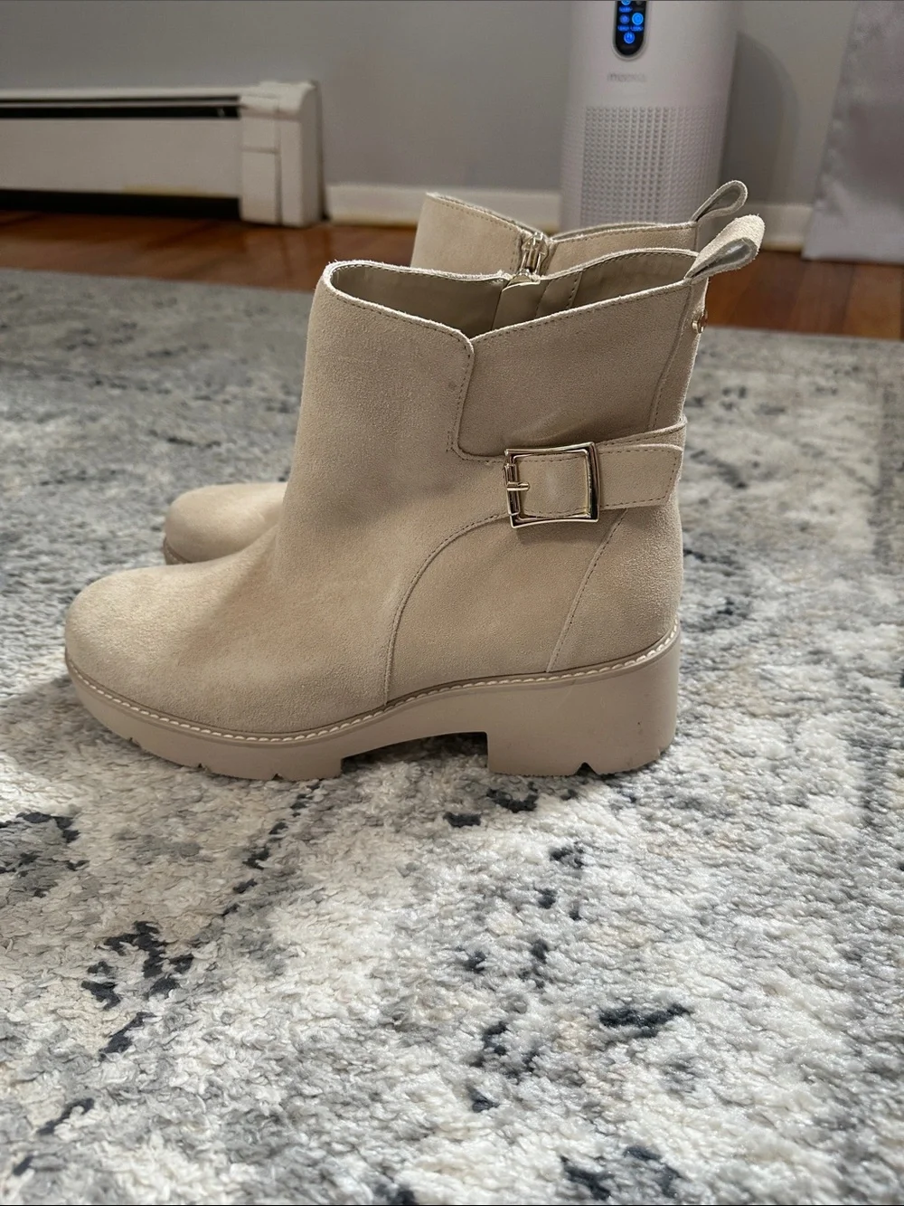 NEW! Naturalizer Suede Ankle Lug Boot with Buckle